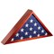Large Flag Box Display Case for Burial Flag, Veterans, Triangle Holder for a Folded 5' x 9.5' Military Flag with Wall Mount and Glass Front (Cherry Wood Finish, 24.7 x 12.4 x 3.5 In)